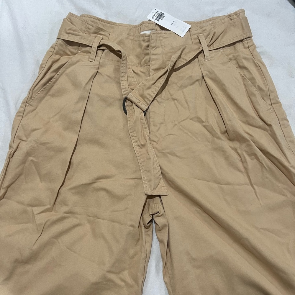 Abercrombie & Fitch Tan Wide Leg Pants with Belt